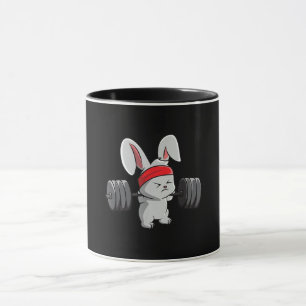 Bunny Gym Rabbit Ness Weightlift Funny Art Mok