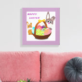BUNNY "HAPPY EASTER" CANVAS AFDRUK (Insitu (Woonkamer))