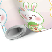 Bunny Happy Easter Day Pattern Wrapping Paper Cadeaupapier (Rol Hoek)
