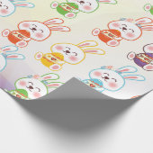 Bunny Happy Easter Day Pattern Wrapping Paper Cadeaupapier (Hoek)