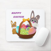 BUNNY "HAPPY EASTER" MUISMAT (Met muis)