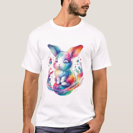 Bunny Happy Easter Spring T-shirt (Voorkant)