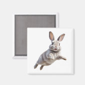 Bunny Happy speelse plezier springen in de lucht k Magneet (Voorkant / Achterkant)