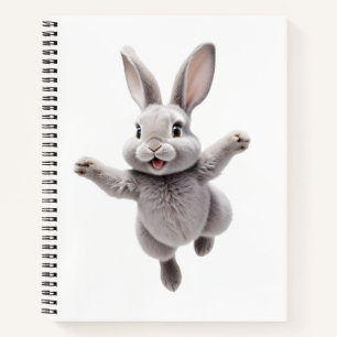 Bunny Happy speelse plezier springen in de lucht k Notitieboek