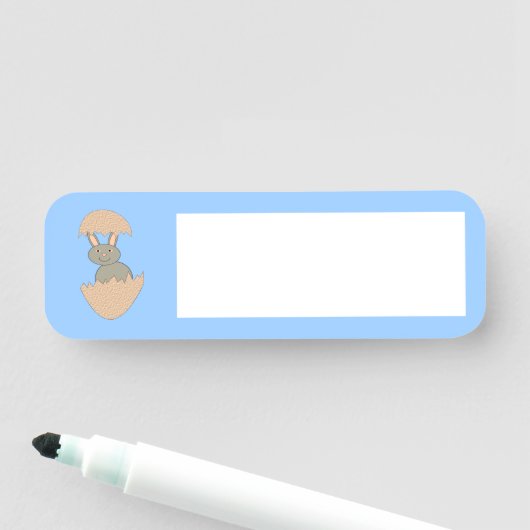 Bunny Hatching from Egg Weird Naamplaatje (In situ)