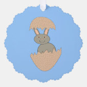 Bunny Hatching van Egg Weird Custom Ornament Kaart (Voorkant)