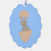 Bunny Hatching van Egg Weird Custom Ornament Kaart (Links)