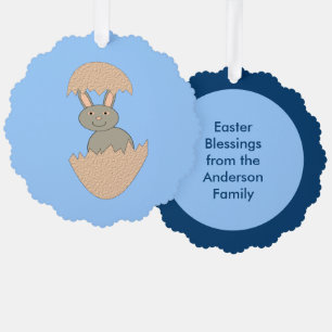 Bunny Hatching van Egg Weird Custom Ornament Kaart