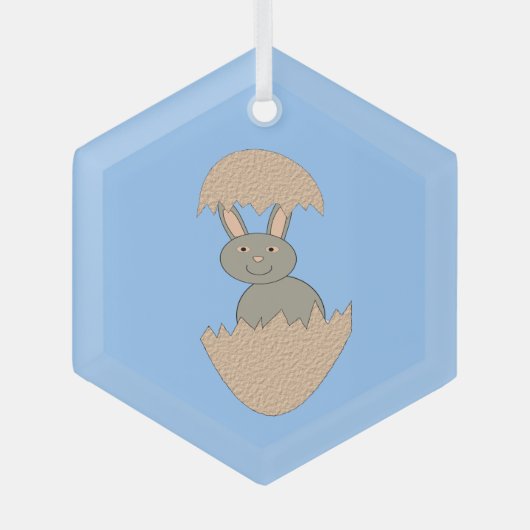 Bunny Hatching van Egg Weird Glas Ornament (Voorkant)