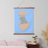 Bunny Hatching van Egg Weird Hangend Wandkleed (Slaapkamer)