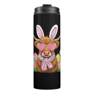 Bunny Highland Koe Paashouder Vrouwen Kinder Paasd Thermosbeker