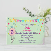 Bunny Holding een ballonfeest Kaart (Staand voorkant)