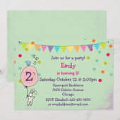 Bunny Holding een ballonfeest Kaart (Voorkant / Achterkant)