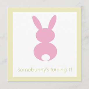 Bunny Hop Birthday of Baby shower Invitation Kaart