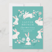 Bunny Hop Brunch de Pâques Invitation (Devant)
