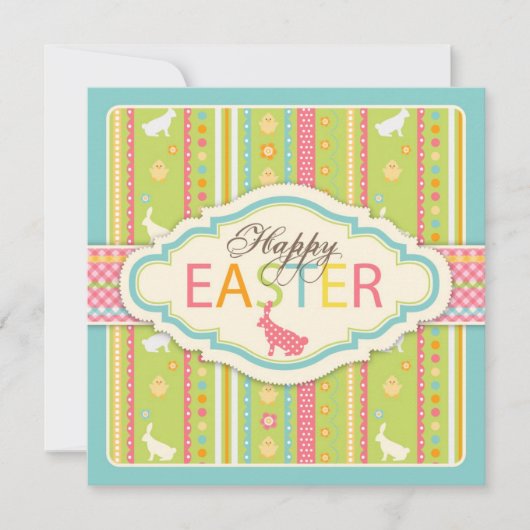 Bunny Hop Invitation Square Kaart (Voorkant)