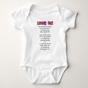 Bunny Hop Tekst Baby T-shirt Baby Bodysuit