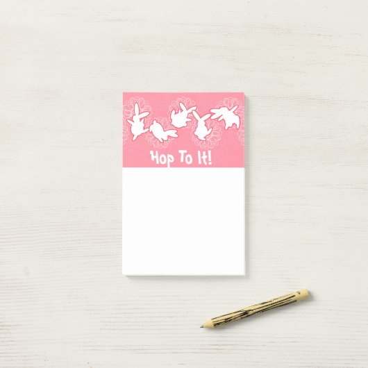 Bunny Hop To It Post-it Bloc-notes (Sur un bureau)
