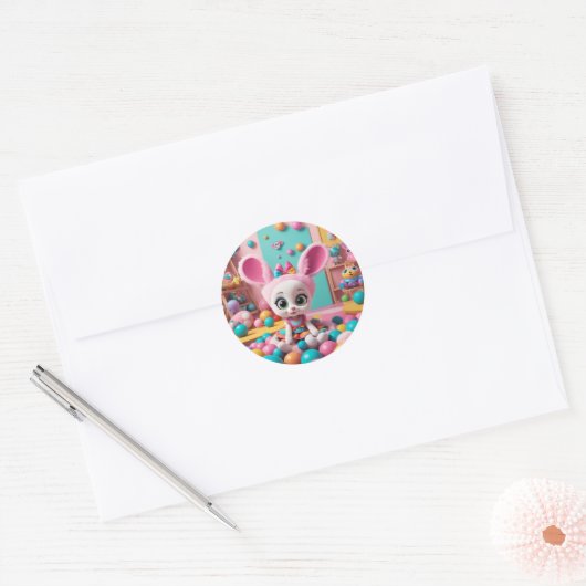 "Bunny Hoppy - Joli Sticker Rabbit (Enveloppe)