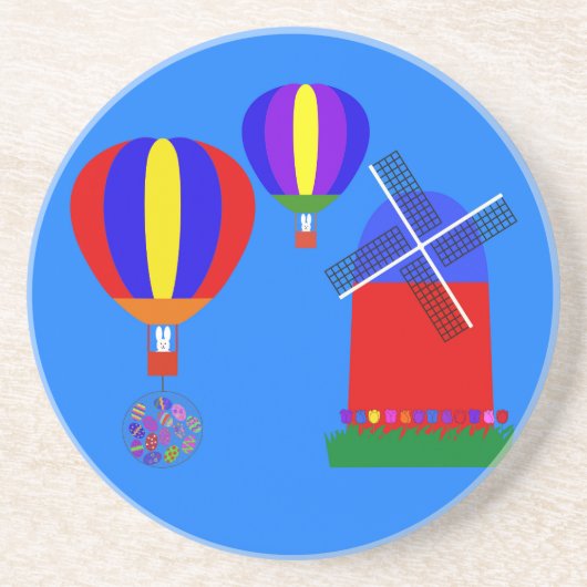 Bunny Hot Air ballon #1 Onderzetter (Voorkant)