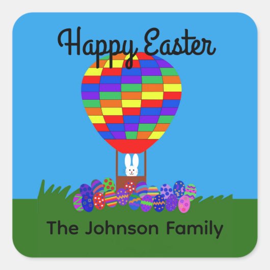 Bunny Hot Air ballon #2 Sticker (Voorkant)