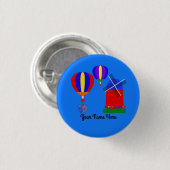 Bunny Hot Air Balloon #1 Button (Voorkant /achterkant)