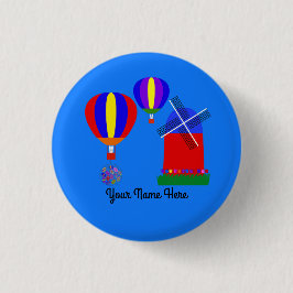 Bunny Hot Air Balloon #1 Button