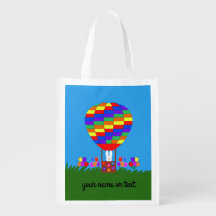 Bunny Hot Air Balloon #3 Sac réutilisable
