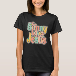 Bunny houdt van Jezus Leopard Pastel Cute Rabb T-shirt