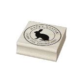 Bunny In A Circle Happy Easter With Name Rubberstempel (Stempel)