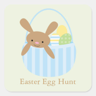 Bunny in Basket Easter Brunch Vierkante Sticker