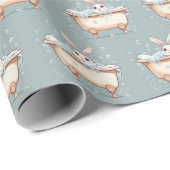 Bunny in bubbelbad cadeaupapier (Rol Hoek)