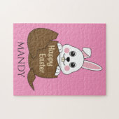 Bunny in Chocolade Ei Gelukkig Pasen | personalise Legpuzzel (Horizontaal)