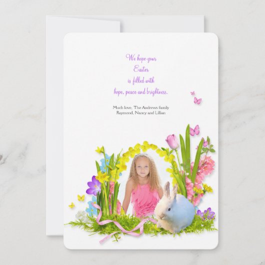 Bunny in de tuin Paas Kaart (Voorkant)