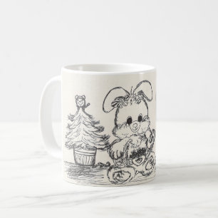Bunny in een Corner Sketch-Mok Koffiemok