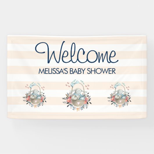 Bunny in een Jurk Baby shower Spandoek (Horizontaal)