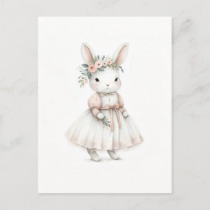 Bunny in een jurk briefkaart