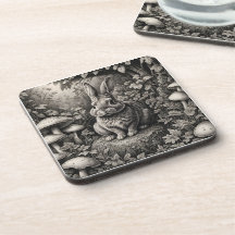 Bunny in een paddenstoelentuin