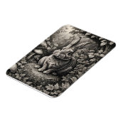 Bunny in een paddenstoelentuin magneet (Linkerzijde)