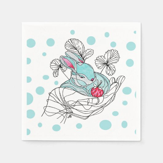 Bunny In Hand Napkin Servet (Voorkant)