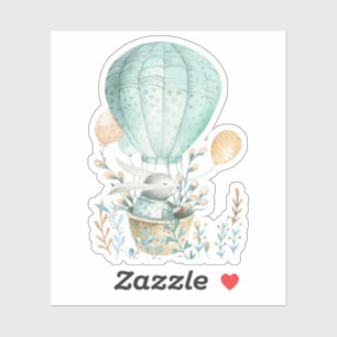 Bunny in Hot Air ballonPasen Sticker