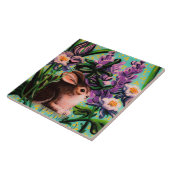 Bunny in Iris Tile Tegeltje (Zijkant)