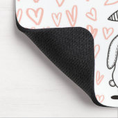 Bunny in Love | Monogram Mousepad Muismat (Hoek)