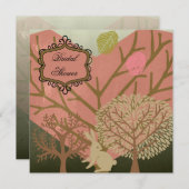 Bunny in Magic Forest Bridal Shower Invitation Kaart (Voorkant / Achterkant)