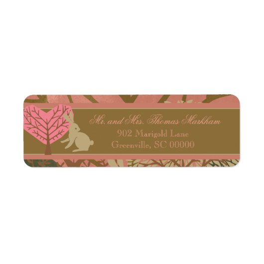 Bunny in Magic Forest Custom Adresetiketten Etiket (Voorkant)