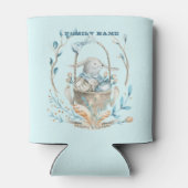 Bunny in paasmandje Happy Easter-tekst Blikjeskoeler (Achterkant)