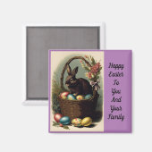 Bunny in paasmandje Magnet Magneet (Voorkant / Achterkant)