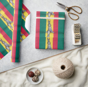 Bunny in Rasta Kleuren: Een vleugje Groovy Art Pri Cadeaupapier