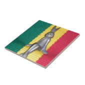 Bunny in Rasta Kleuren: Een vleugje Groovy Art Pri Tegeltje (Zijkant)