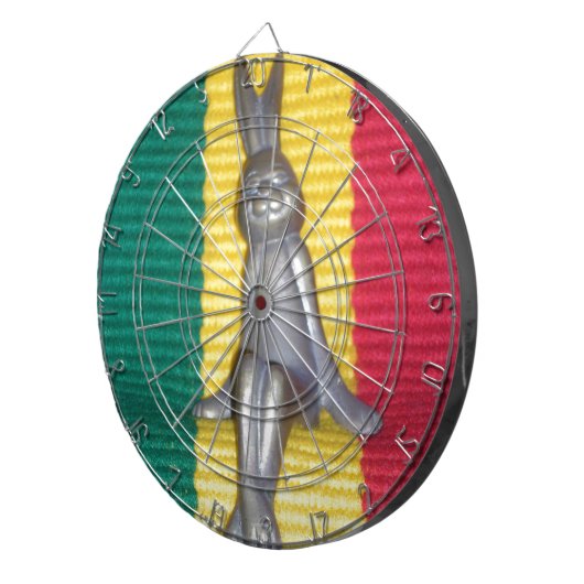 Bunny in Rasta Kleuren: Een vleugje Groovy Dartbord (Voorkant Rechts)